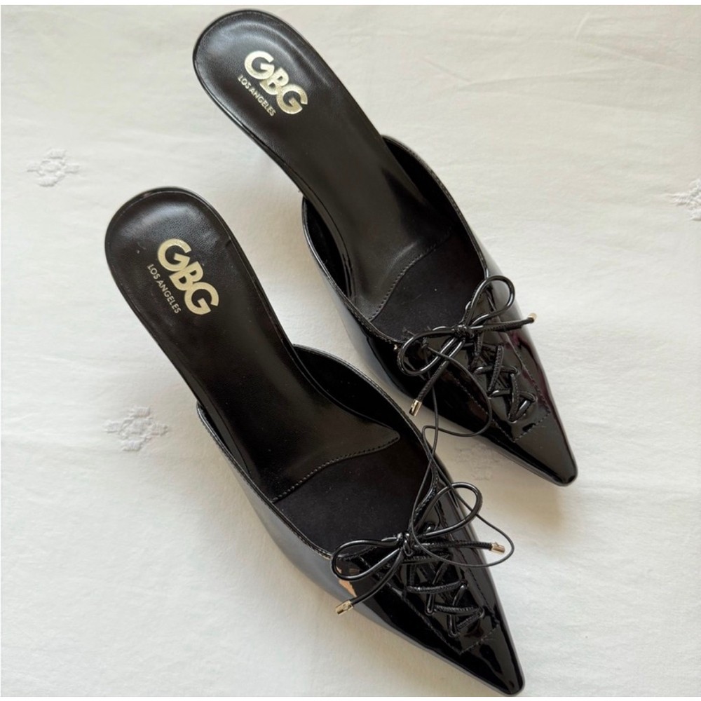 G BY GUESS | Black Kitten Heel Mules